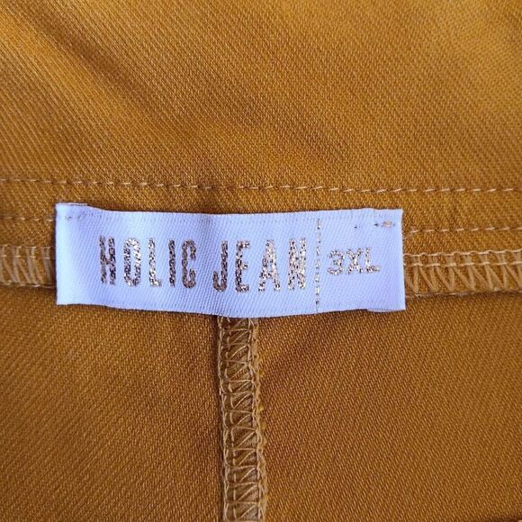 Holic Jean Plus Size 3X Mustard Yellow Stretchy Straight Leg 4-Pocket Pants - Picture 6 of 8